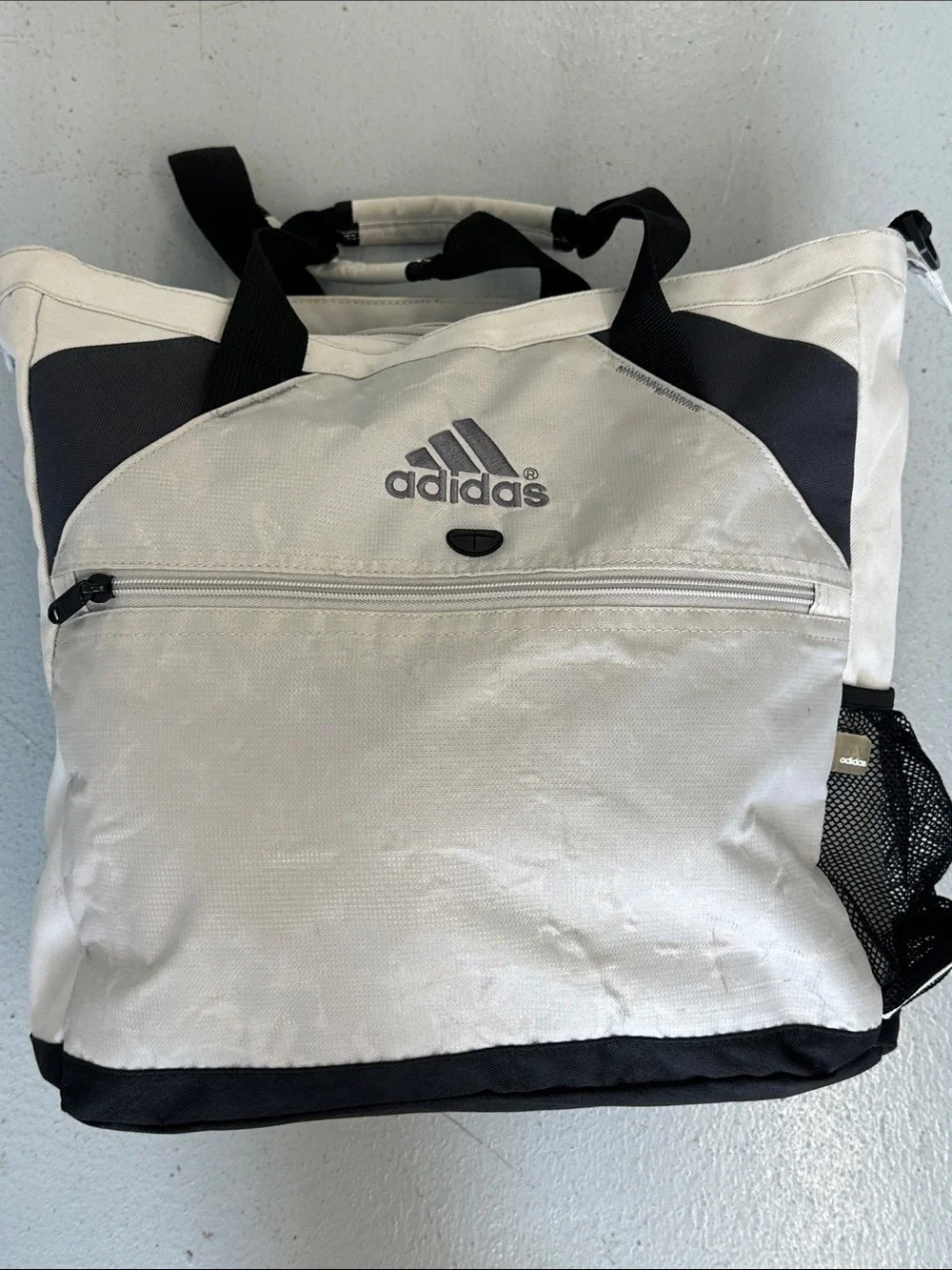adidas White and Black Duffel Tote